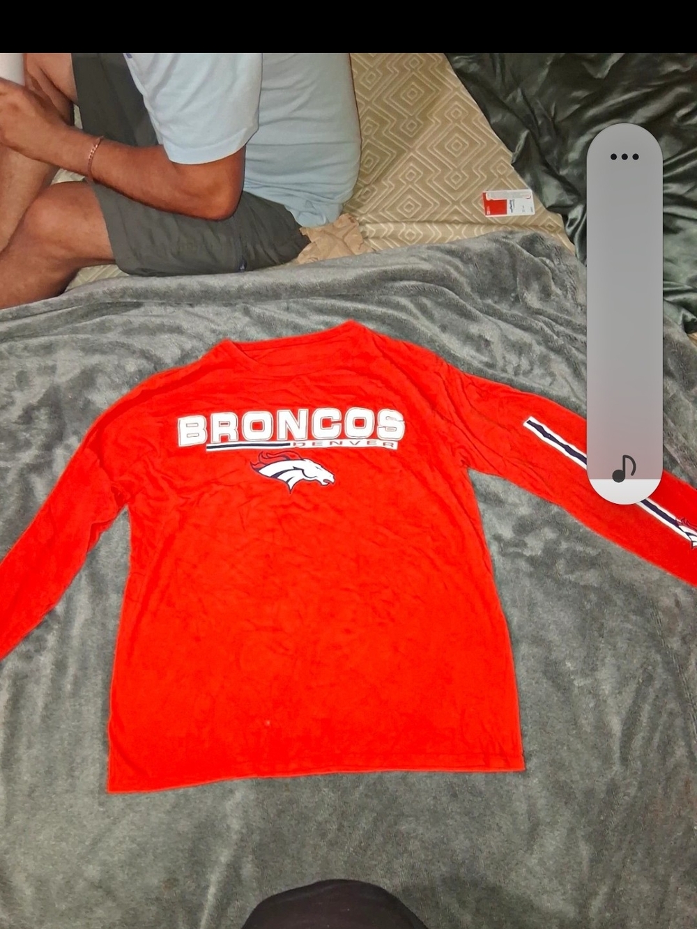 NFL Broncos Men's Long-Sleeve Tee in Bright Orange